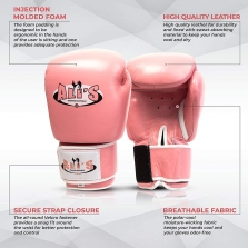 Ali's Fightgear BG TR odinės bokso pirštinės, Pink 14 Oz