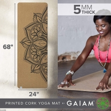 Gaiam Performance Mandala kamštinis gimnastikos kilimėlis 173x61x0,5 cm, su defektu