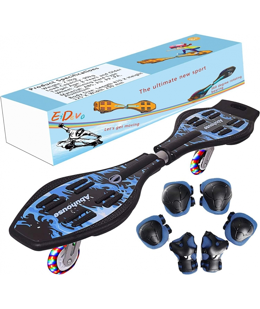 EiDevo Waveboard riedlentė ir apsaugų komplektas, Blue