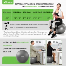Trideer gimnastikos kamuolys 65 cm, Green