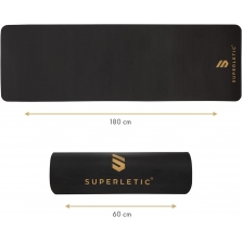 Superletic gimnastikos kilimėlis 180x60x0,8 cm, Black su defektu