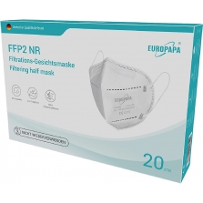 Europapa FFP2 NR vienkartiniai respiratoriai 20 vnt., White