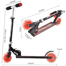 DaddyChild paspirtukas LED ratukais, Red/Black