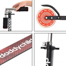 DaddyChild paspirtukas LED ratukais, Red/Black